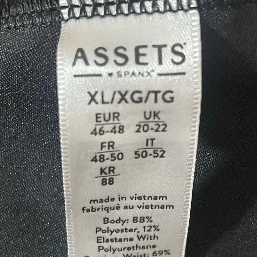 ASSETS BY SPANX All Over Faux Leather Leggings, Shaping Waistband, Size XL - Picture 3 of 9